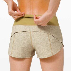 Lululemon Speed Up Short 2.5" Heather Lux Multi Hazel Green / Hazel Green